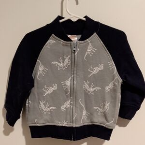 Gymboree Navy and Gray Dinosaur Zip Sweatshirt